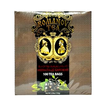 HERMITAGE GARDENS - 100% Pure Ceylon black tea with blackcurrant and lemon flavors. 100 tea bags