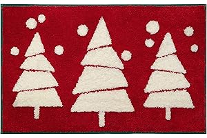 RORA Christmas Bathroom Decor Red Bathroom Rugs for Cute Bath Mat Non-Slip...