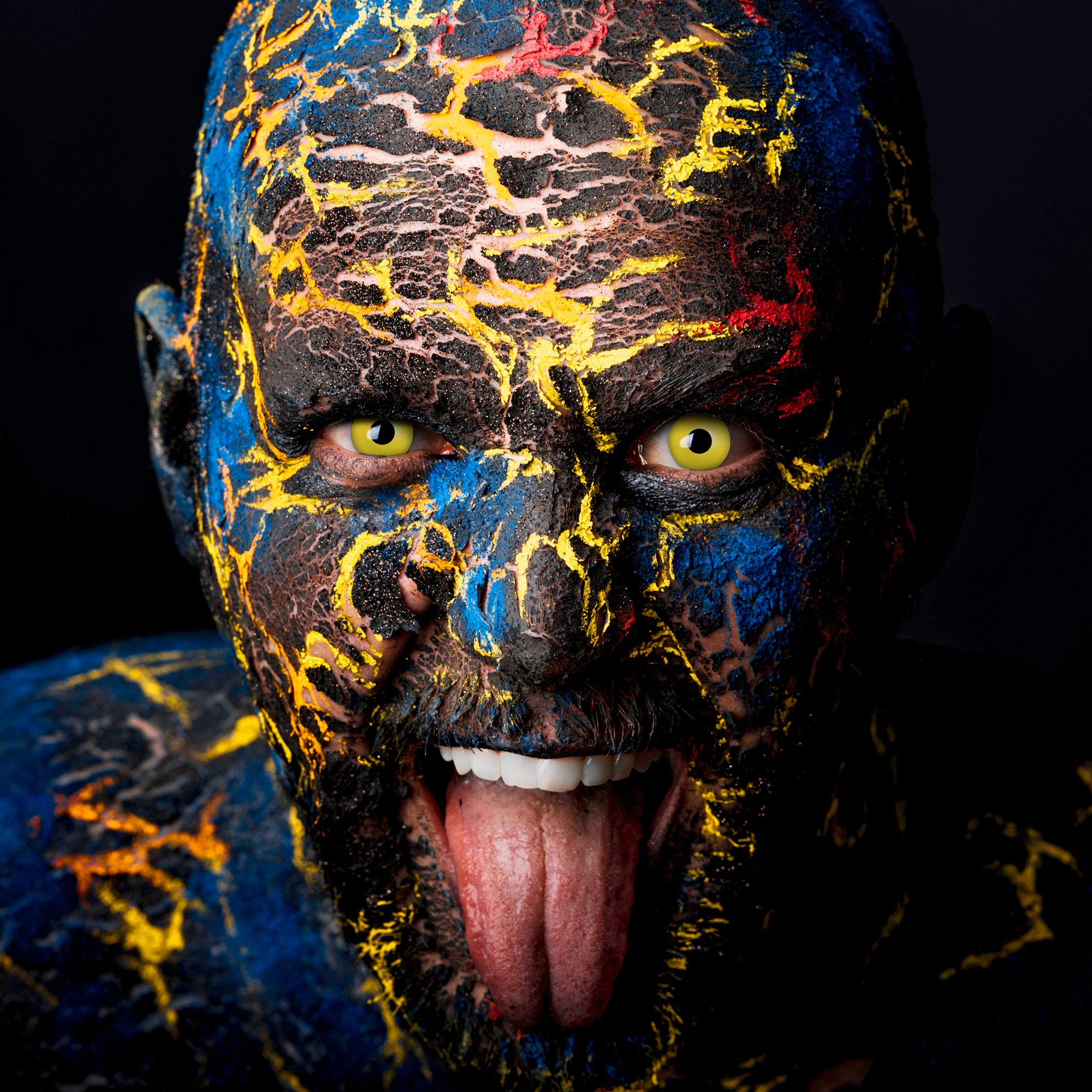 aricona Soczewki kontaktowe - żółte soczewki kontaktowe kolorowe - Yellow Fear - Halloween soczewki kontaktowe bez siły na Halloween i imprezy kostiumowe