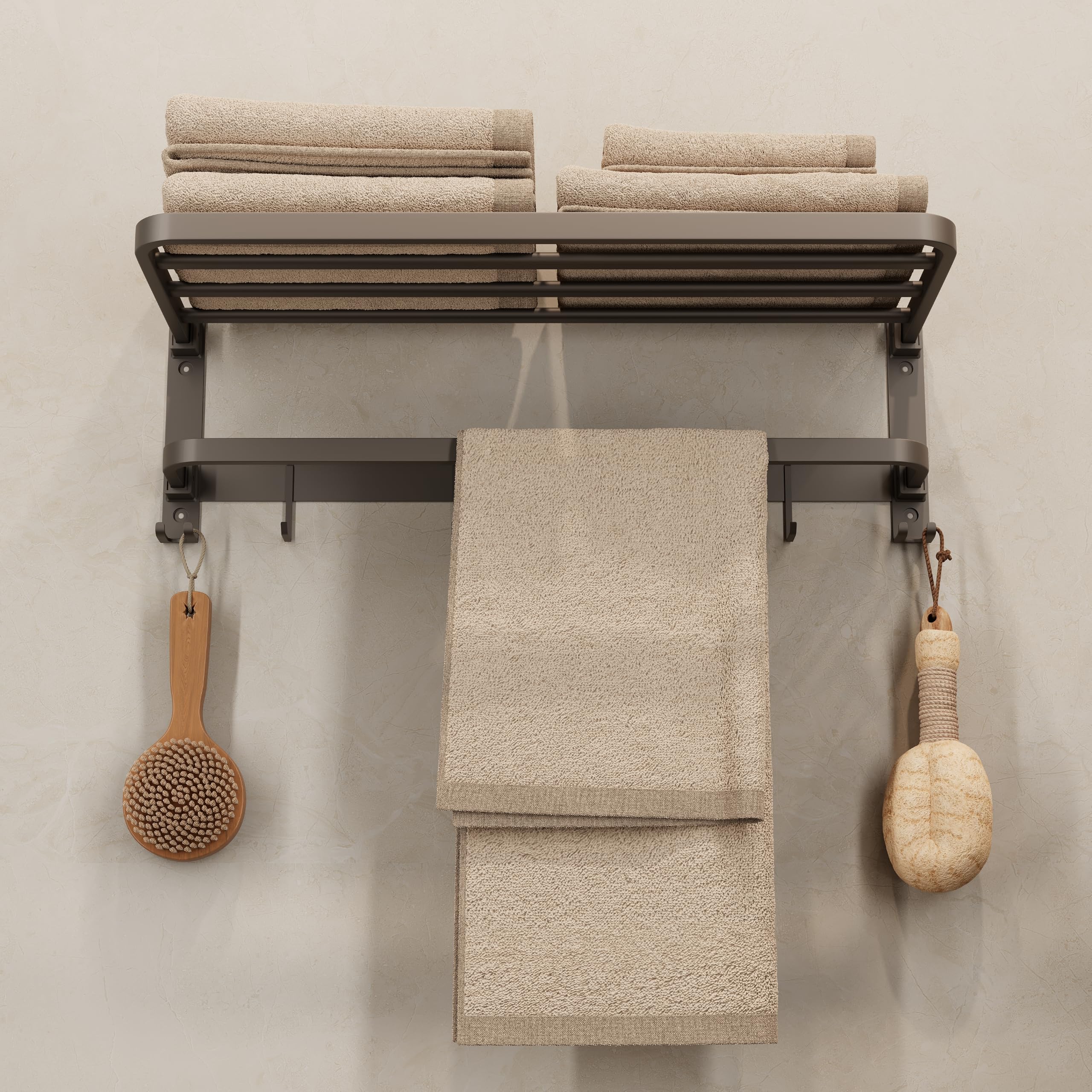 URBANMONK Aluminum Foldable Towel Rack for Bathroom | Towel Holder in Bathroom | Bathroom Clothes Holder | Bathroom Clothes Hanger Towel Stand in Bathroom (Classic Towel Stand) 2