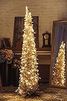 Vista 6 de Árbol de Navidad artificial con 100 luces LED, delgado, plegable, para fiestas, carnaval, decoración de Navidad