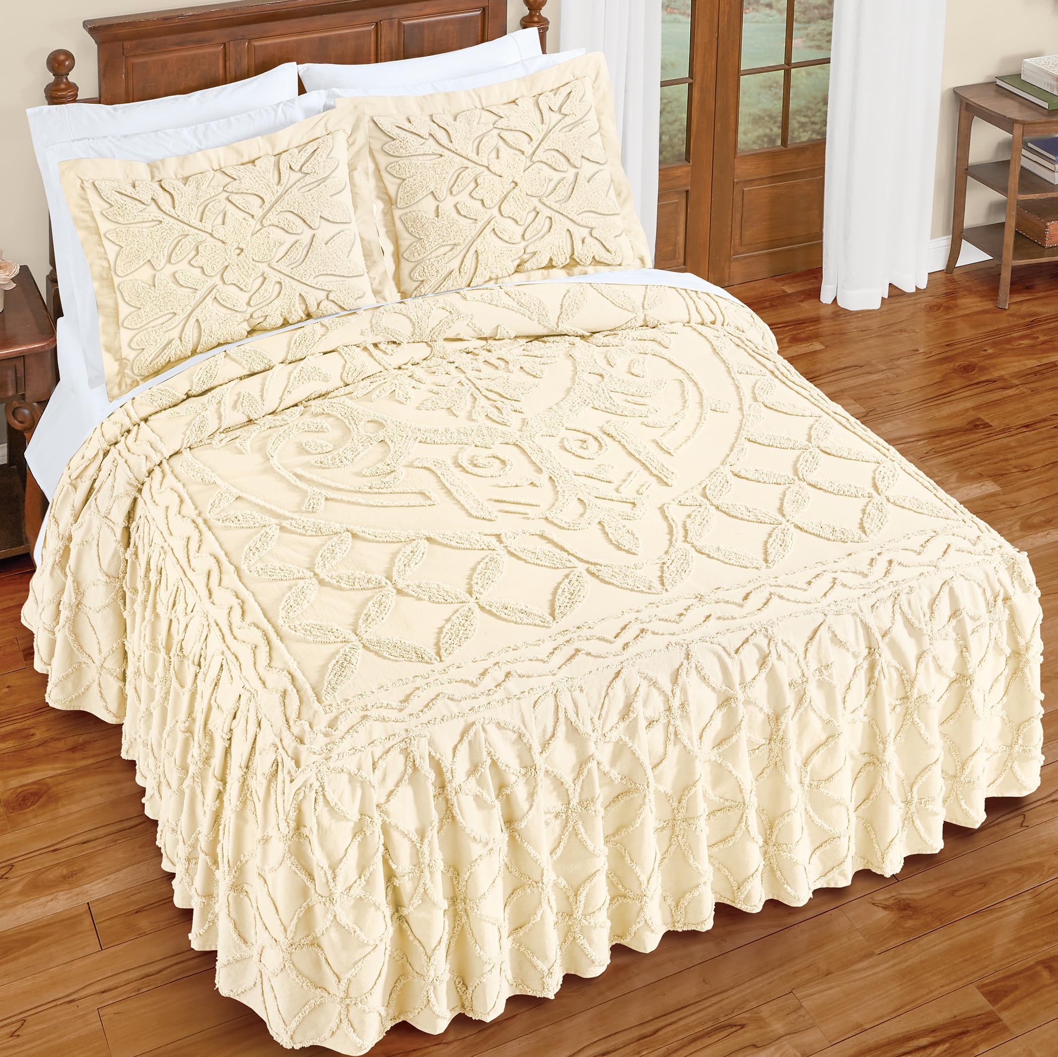 Collections Etc Textured Royal Medallion Chenille Bedspread