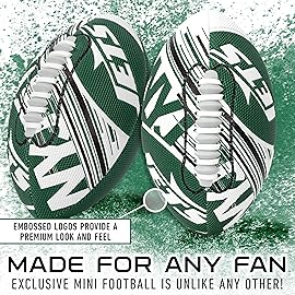 Franklin Sports NFL New York Jets Football - Youth Mini Football - 8.5 Junior Size Ball - SPACELACE Easy Grip Texture- Perfect for Kids