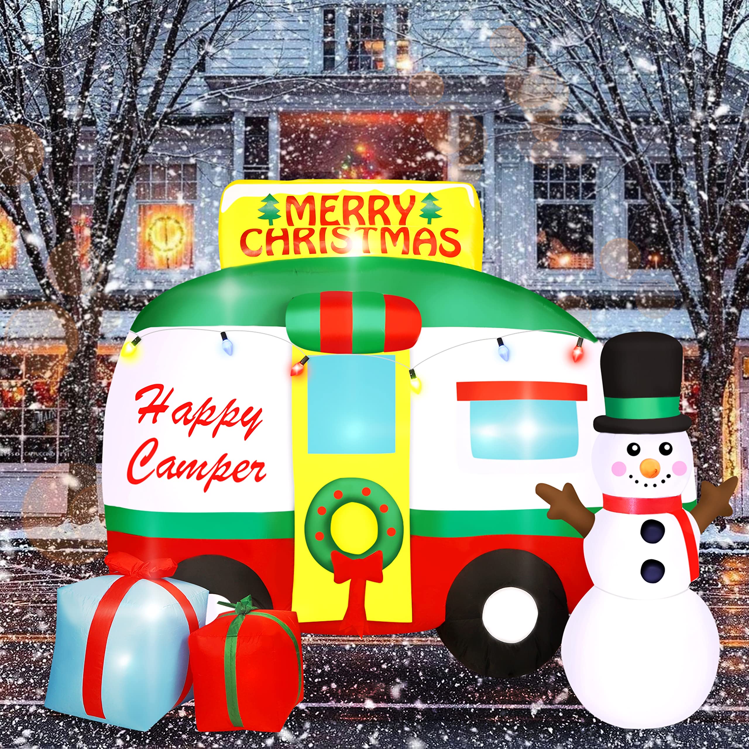 ATDAWN 7 Ft Christmas Inflatable RV