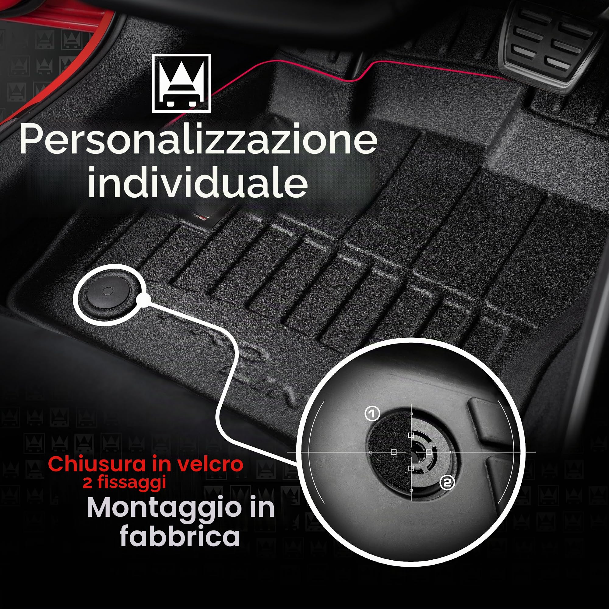 MOTOS Tappetini in gomma per auto adatto per Omoda 5 dal 2022 Migliorate il vostro comfort di viaggio con il tappetino antiscivolo per auto 3D.