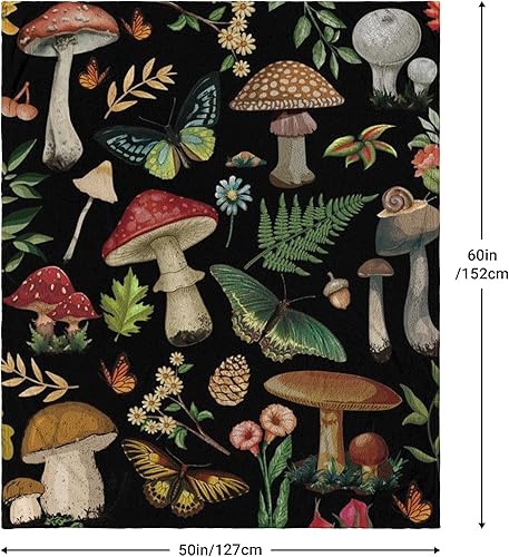 Miniatura 2 de Manta de hongo, regalos para mujeres, manta de franela de vellón suave y acogedora para todas las estaciones, para sofá, sillón, manta de decoración