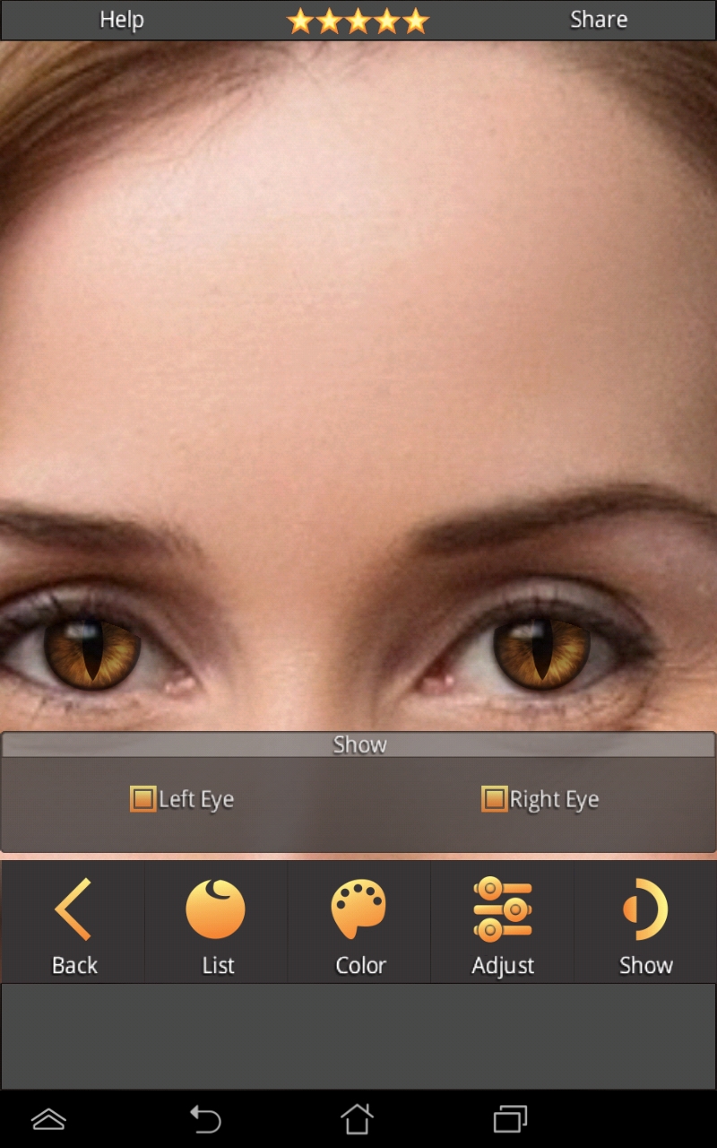 FoxEyes Change Eye Color App on the Amazon Appstore