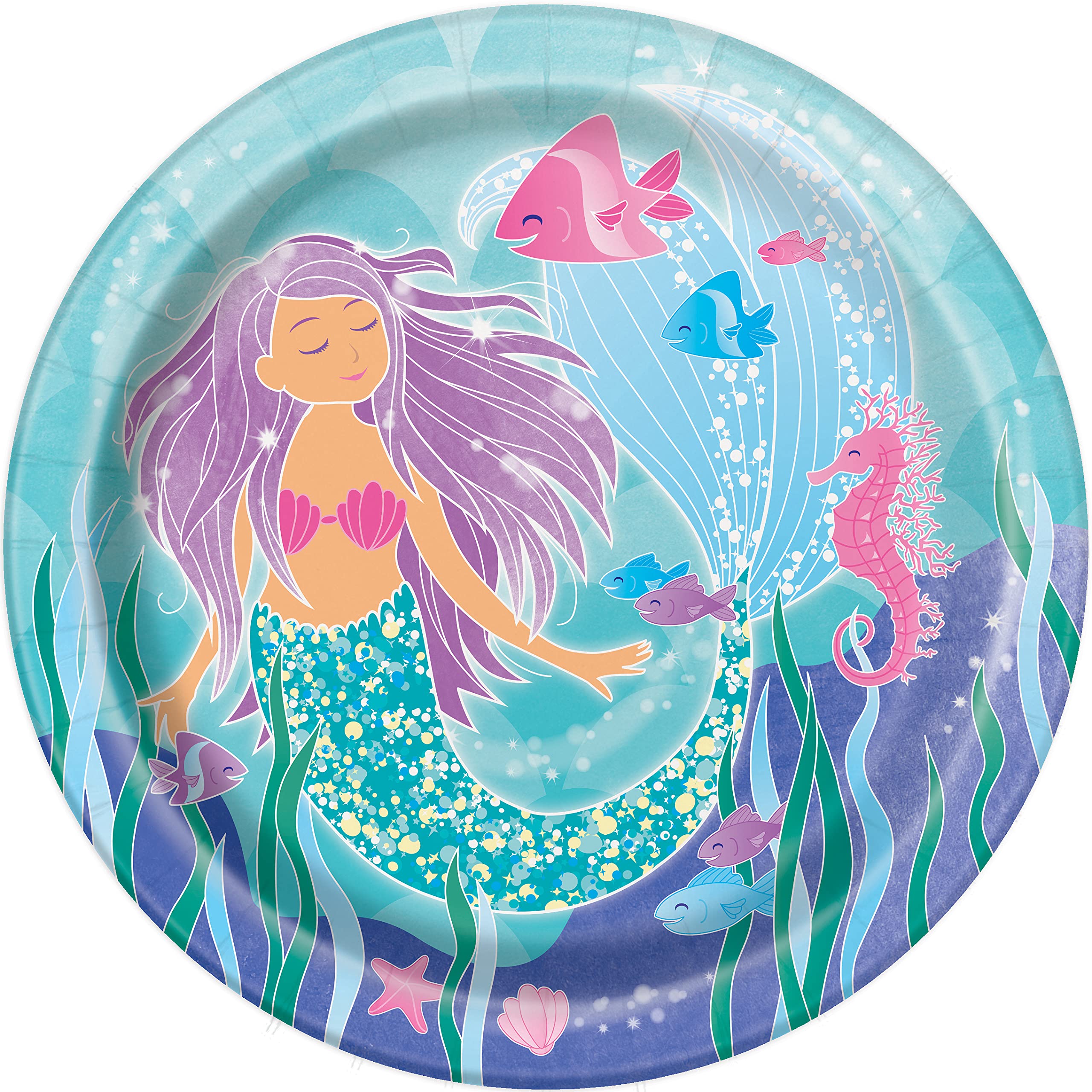 Mermaid Party Paper Plates 23cm Eco Friendly Mermaid Party Pretty Plates x 8