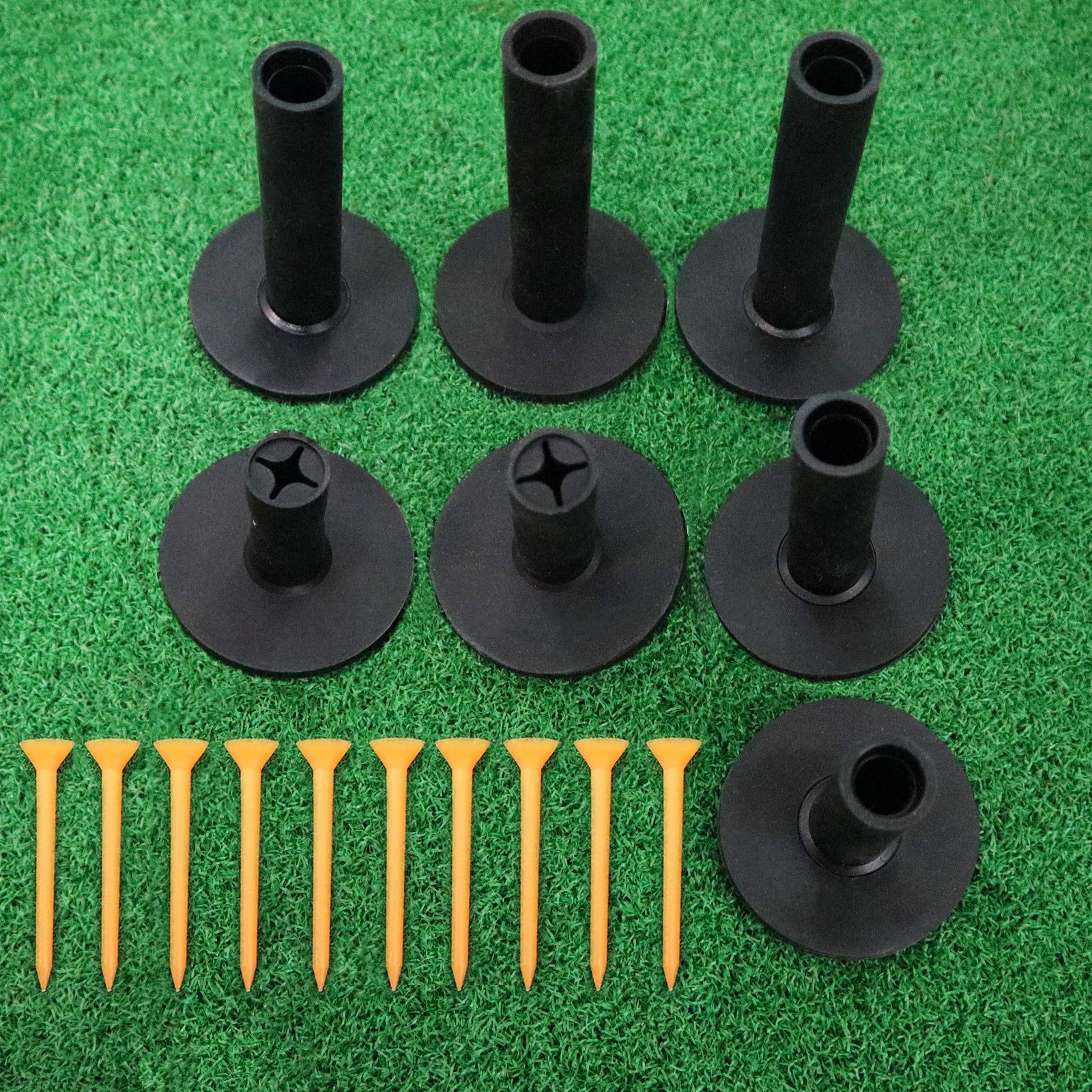 Golf Rubber Tees Driving Range 3 Inch 1.5'' 2.25'' 2.75'' 3.13'' Tee Holder for Mat 1.5'' 2'' with Plastic Cup Tees Indoor Outdoor Use