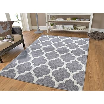 Amazon Com Rugs Moroccan Trellis Area Rug Carpet 5 X 7 Feet Gray Medium 5x8 Home Kitchen