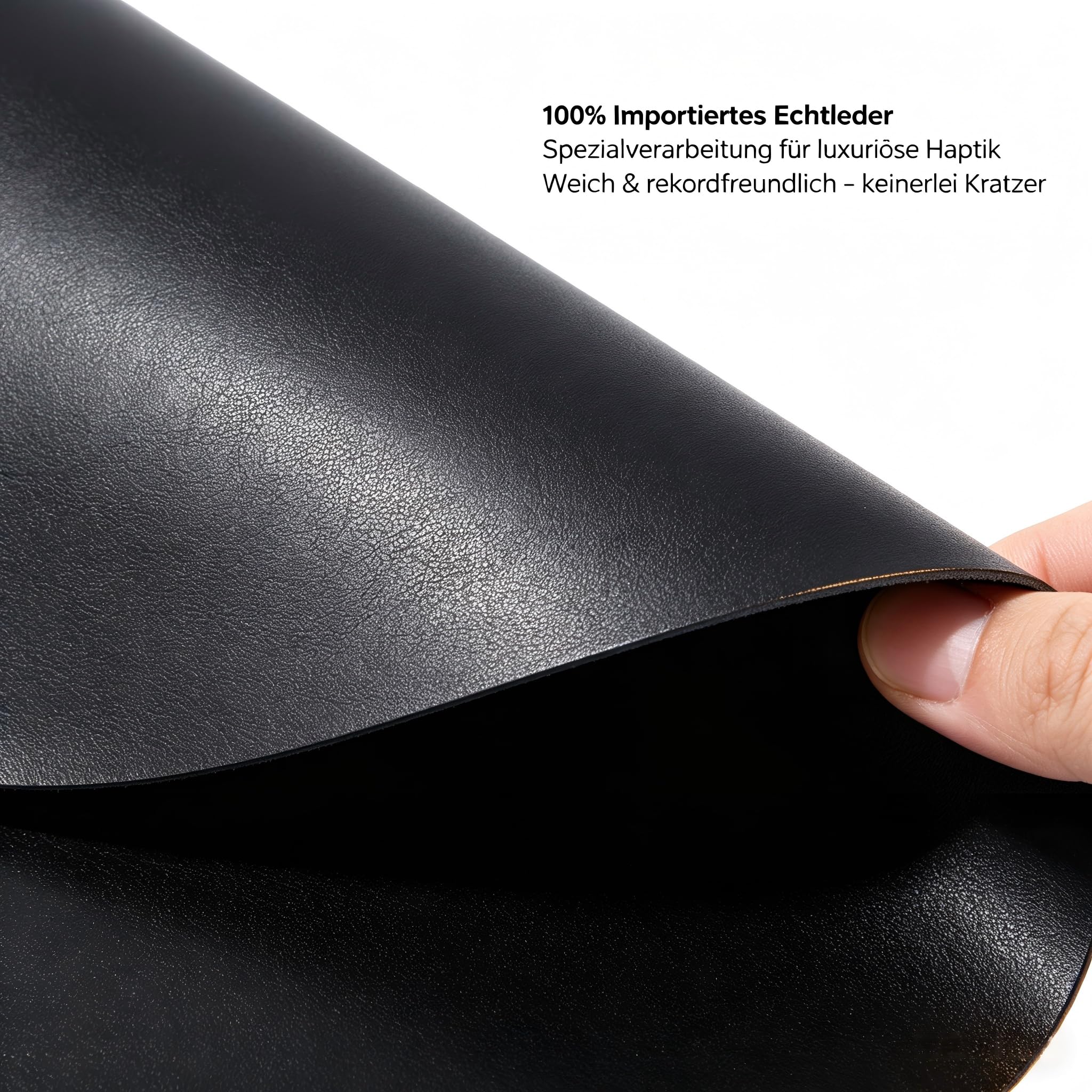 Leder Plattenspieler Matte Plattenteller Auflage Ledermatte für Plattenspieler antistatischer Plattenspielers Matte,29 cm mit 1,5 mm Dicke, zur Reduzierung von Vibrationen