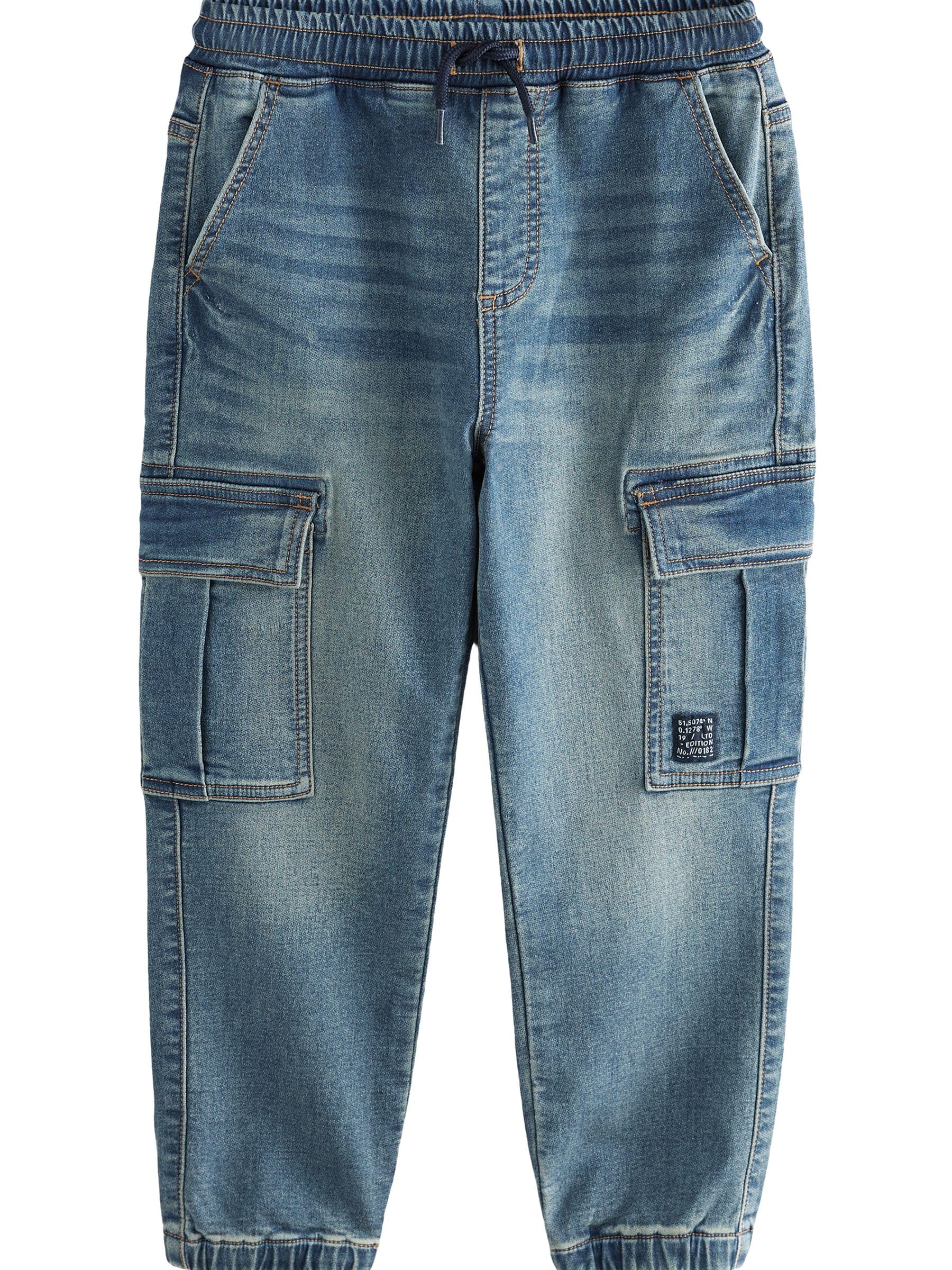 NEXT Ragazzo Jeans Cargo con Elastico in Vita