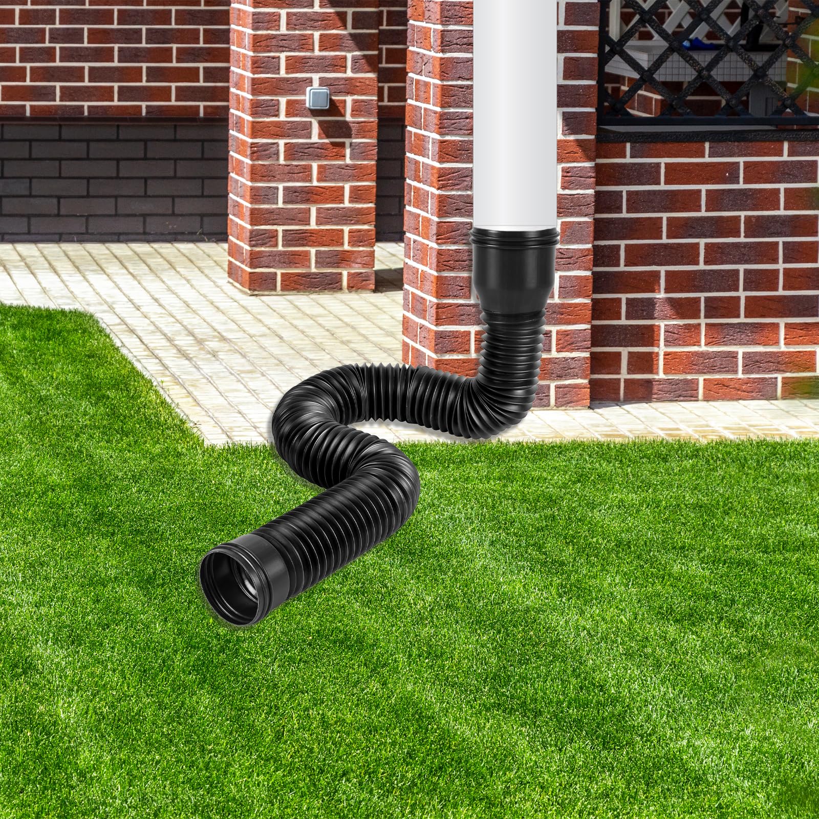 Dachrinne Flexible Fallrohr Verlängerung Fallrohrverlängerungen Rundes Verlängerung für Fallrohr 80/100 mm Regenrinne Fallrohrablauf Verlängerungsset, Fallrohr Erweiterung von 47 bis 150 cm