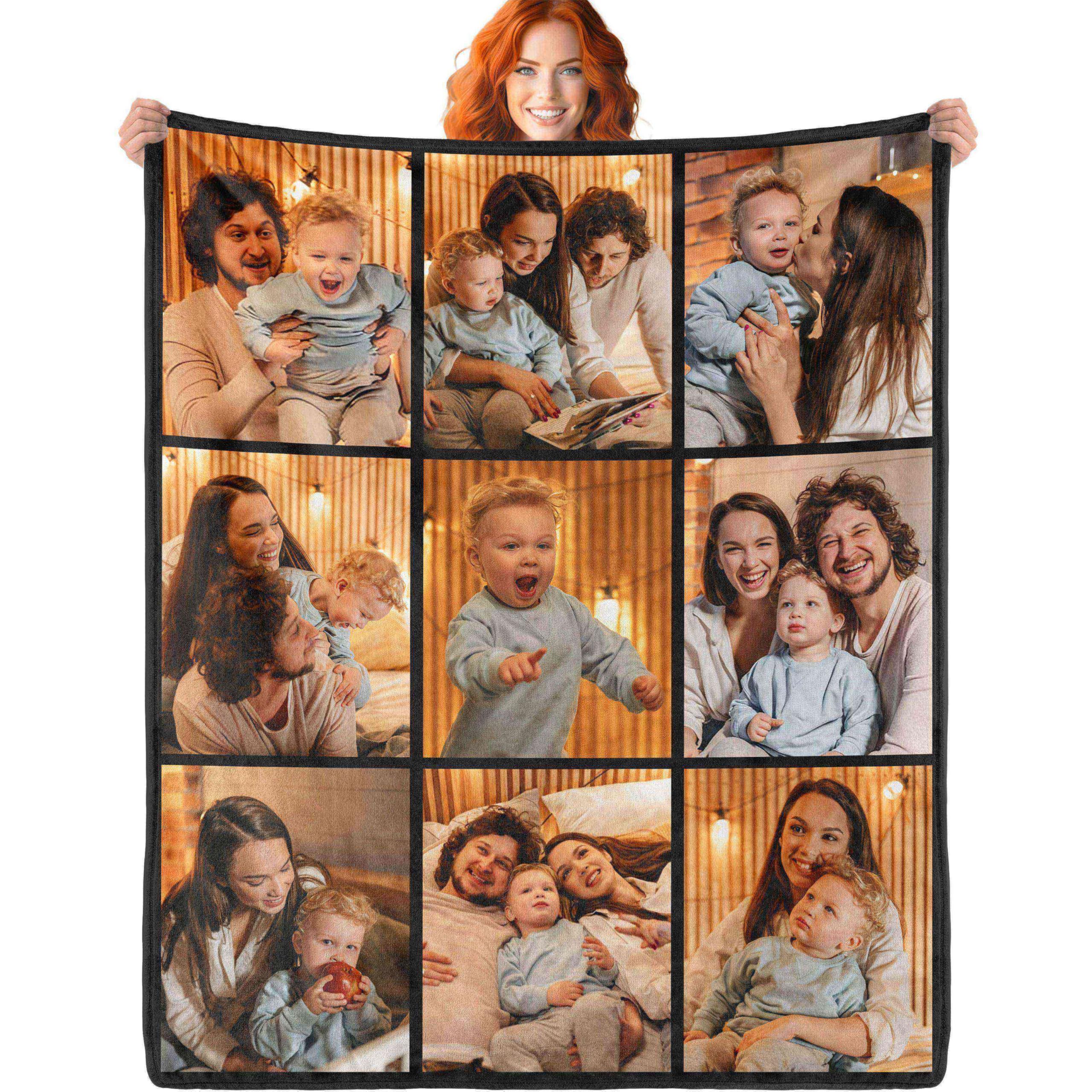 Ericat Photo-9-2 Personalised Blanket Photo And Text, Cuddly Blanket For Mum, Dad, Couples, Girlfriend, Boyfriend