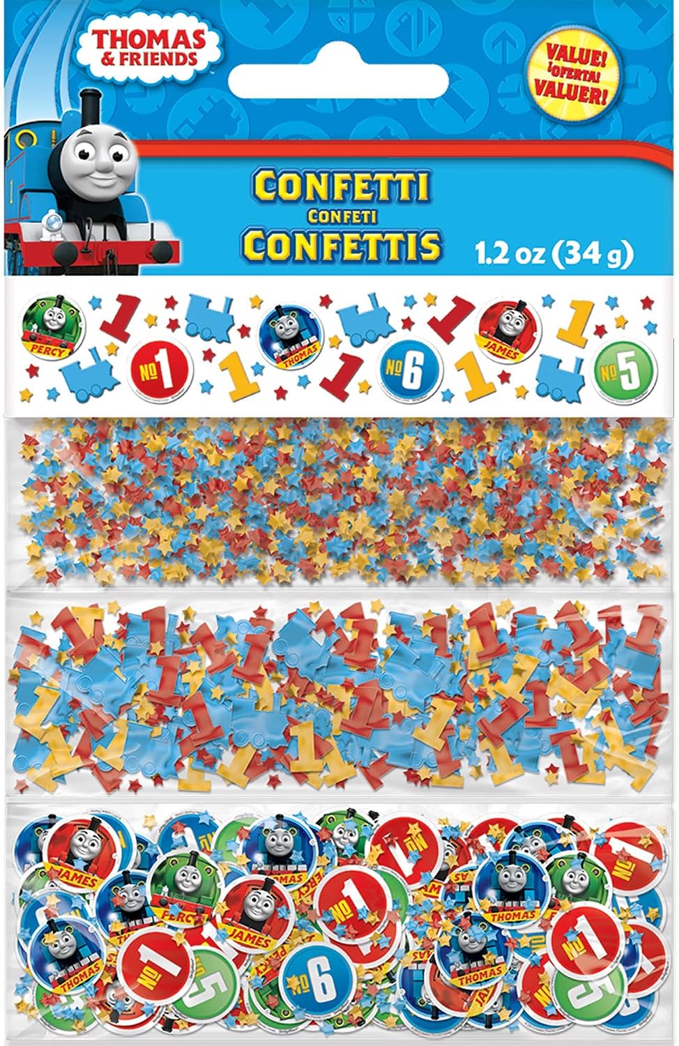 Amscan 361752 Thomas All Aboard Value Confetti, 1 Pack, Party Favor, Multicolored, One Size