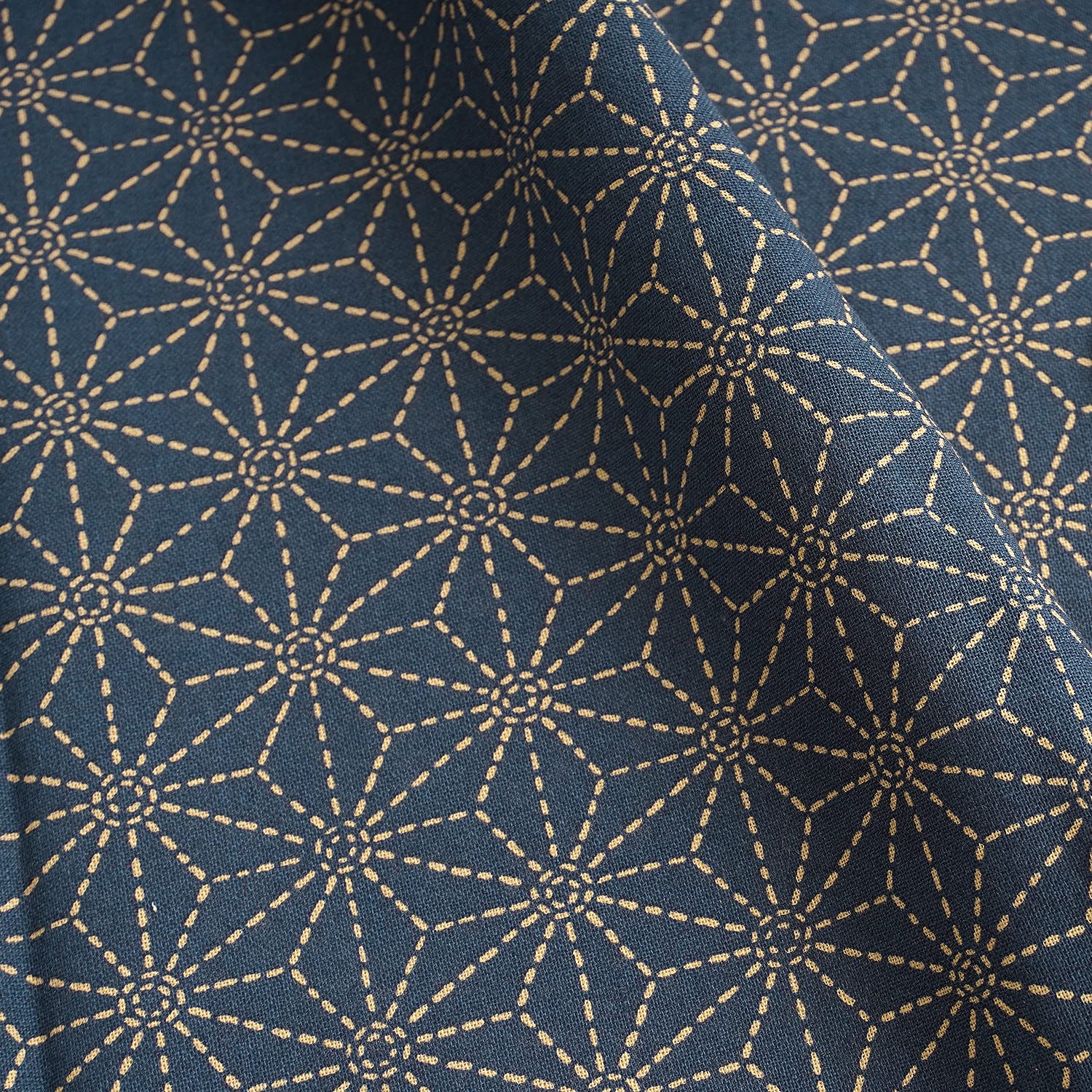 Raw Wool Cut Cloth 43.3 x 19.7 inches (110 x 50 cm), Japanese Pattern, Hemp Leaf Fabric, Japanese Style, Approx. 43.3 x 19.7 inches (110 x 50 cm), 3. Blue : Hobbies