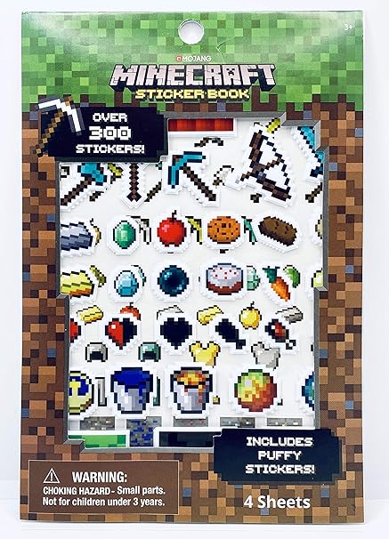 Amazon Co Jp Tugoku キッズカメラ マインクラフト ステッカーブック 立体シール付き 300枚以上 文房具 オフィス用品