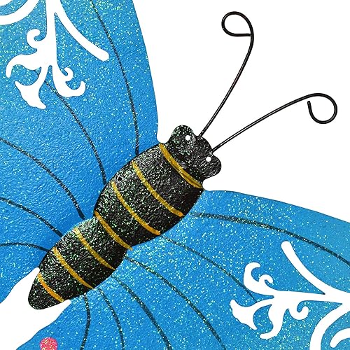 Miniatura 7 de Aecipl Decoración de jardín de metal con estacas de mariposa para patio, decoración de césped para interiores y exteriores, estaca para plantas,