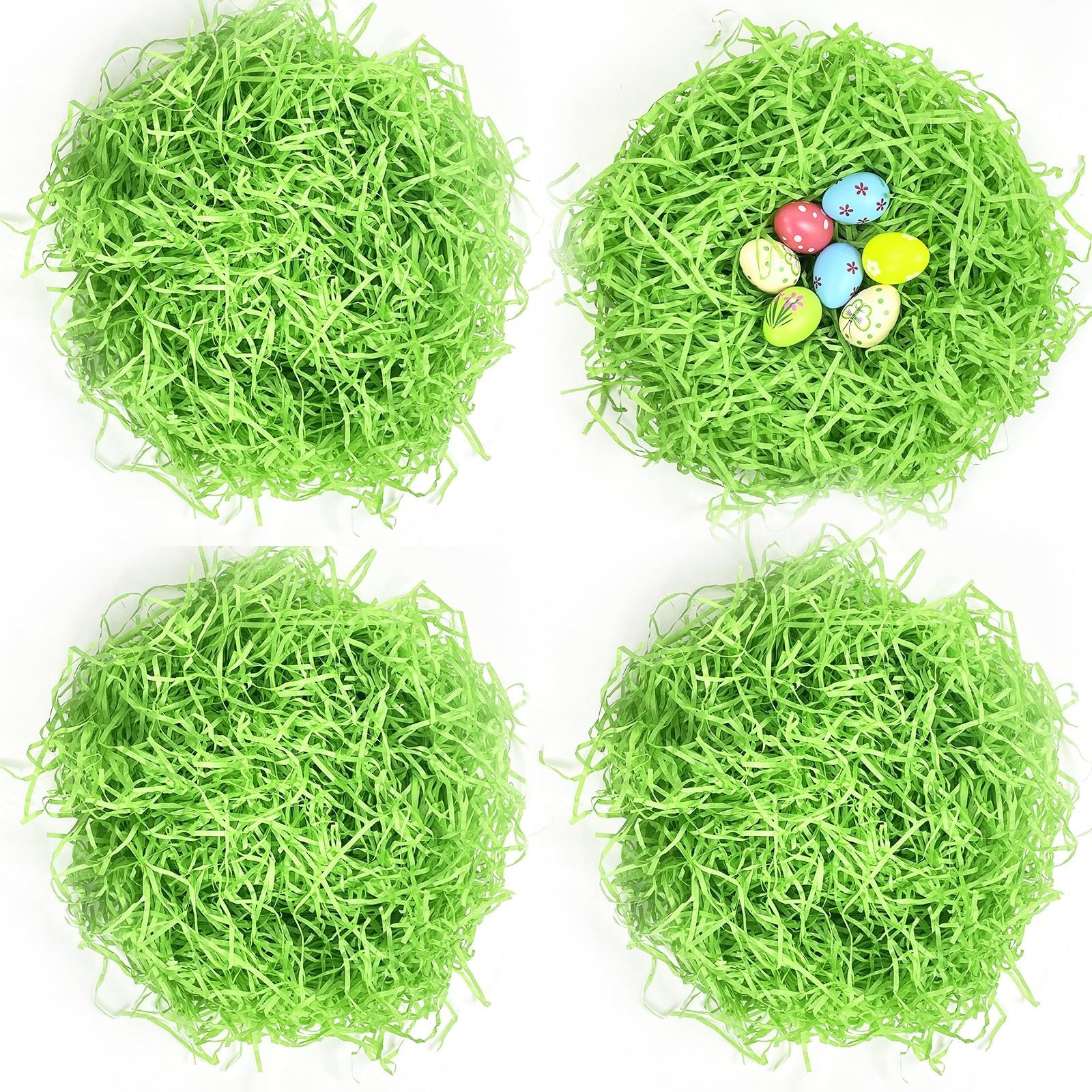1/2 LB Easter Green Grass Recyclable Paper Shred for Easter Basket Filler Creative Eggs Decor Filler Party Decoration Gift Packaging 7oz