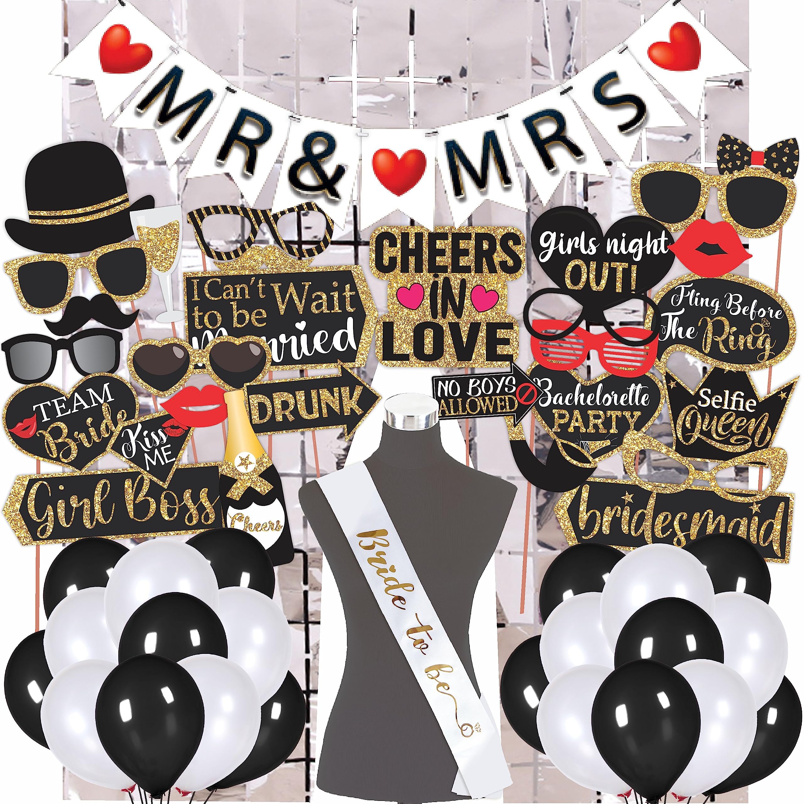 Wobbox Bachelorette Party Decorations, Bachelorette Party Props, Bachelorette Decoration, Bachelorette Decoration Set Combo (51 Pcs Combo HQ)