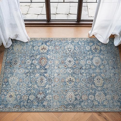 Miniatura 64 de Bloom Rugs - Alfombra caminera Caria lavable, antideslizante, de 3,05 m, color marfil/gris/caramelo tradicional, para entrada, pasillo, baño
