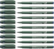 Topwriter 157 Fiber Tip Pen, 0.8 mm, Green Barrel, Blue Ink, Box of 10 Pens (115703)