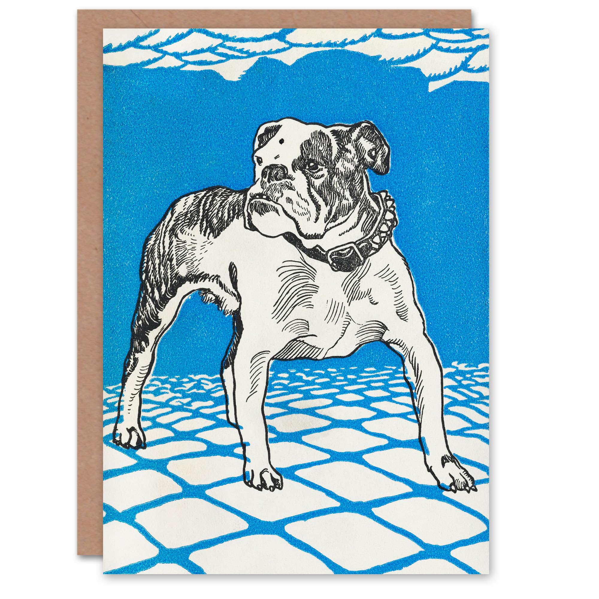 Artery8 Moriz Jung Art Card Dog Lover Bulldog Animal Portrait