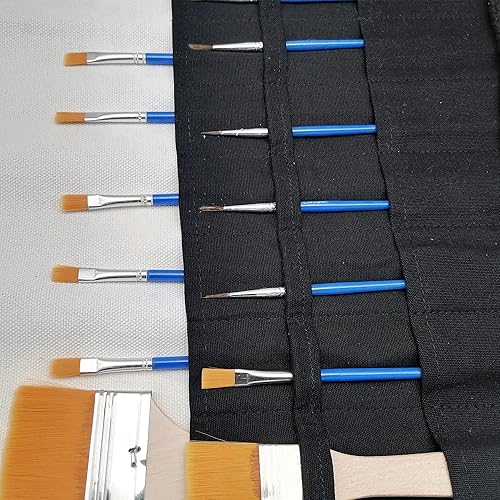 Miniatura 5 de Funny live Portapinceles Suministros de Arte, Soporte para Pinceles de Artista y Organizador de Almacenamiento Estuche Enrollable, Protege los