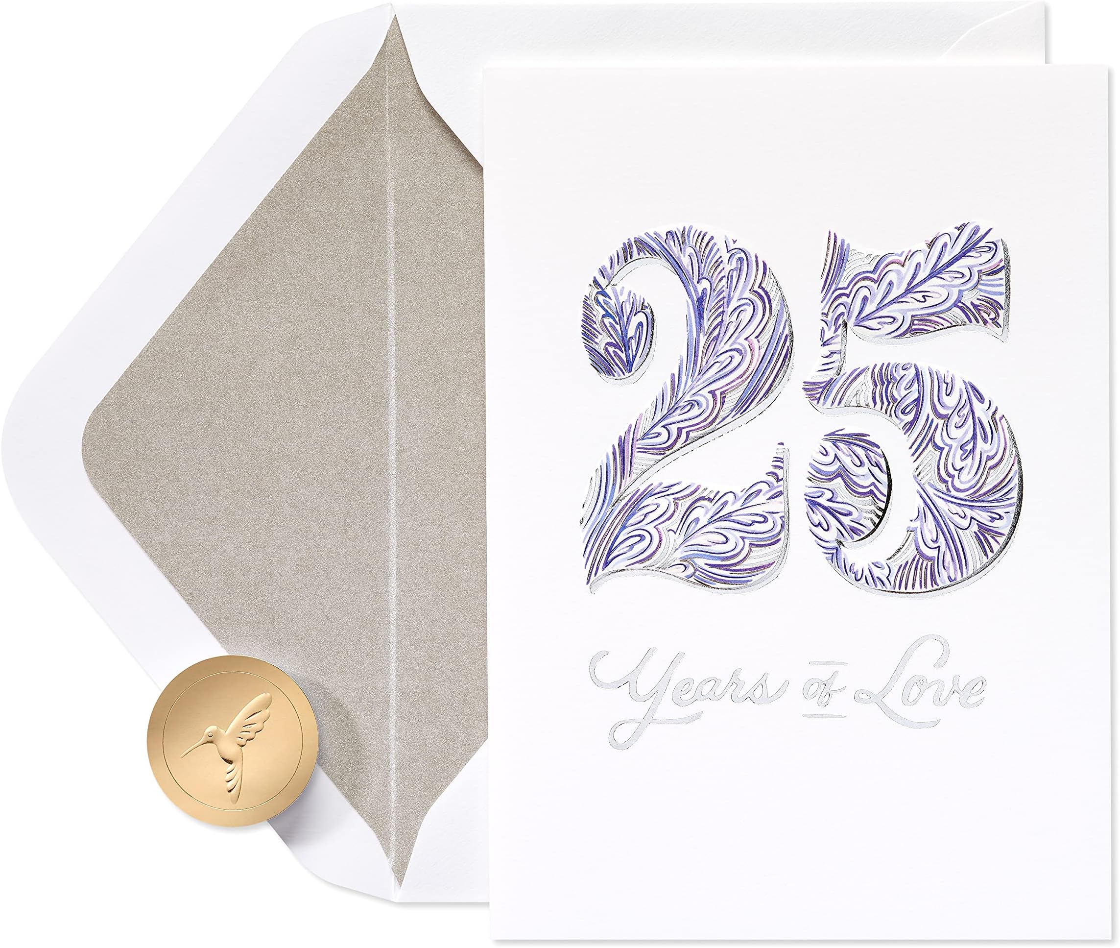 Silver Wedding Anniversary Card - 25th Wedding Anniversary Card - 3D Luxury Anniversary Card - 25 Years - Silver Wedding Anniversary