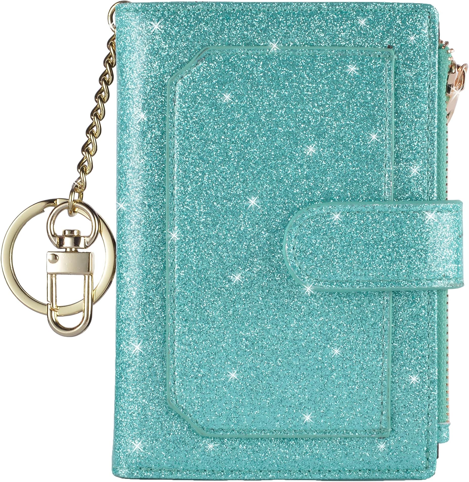 Womens Wallets RFID Small Compact Bifold Leather Card Holder Zip Pocket