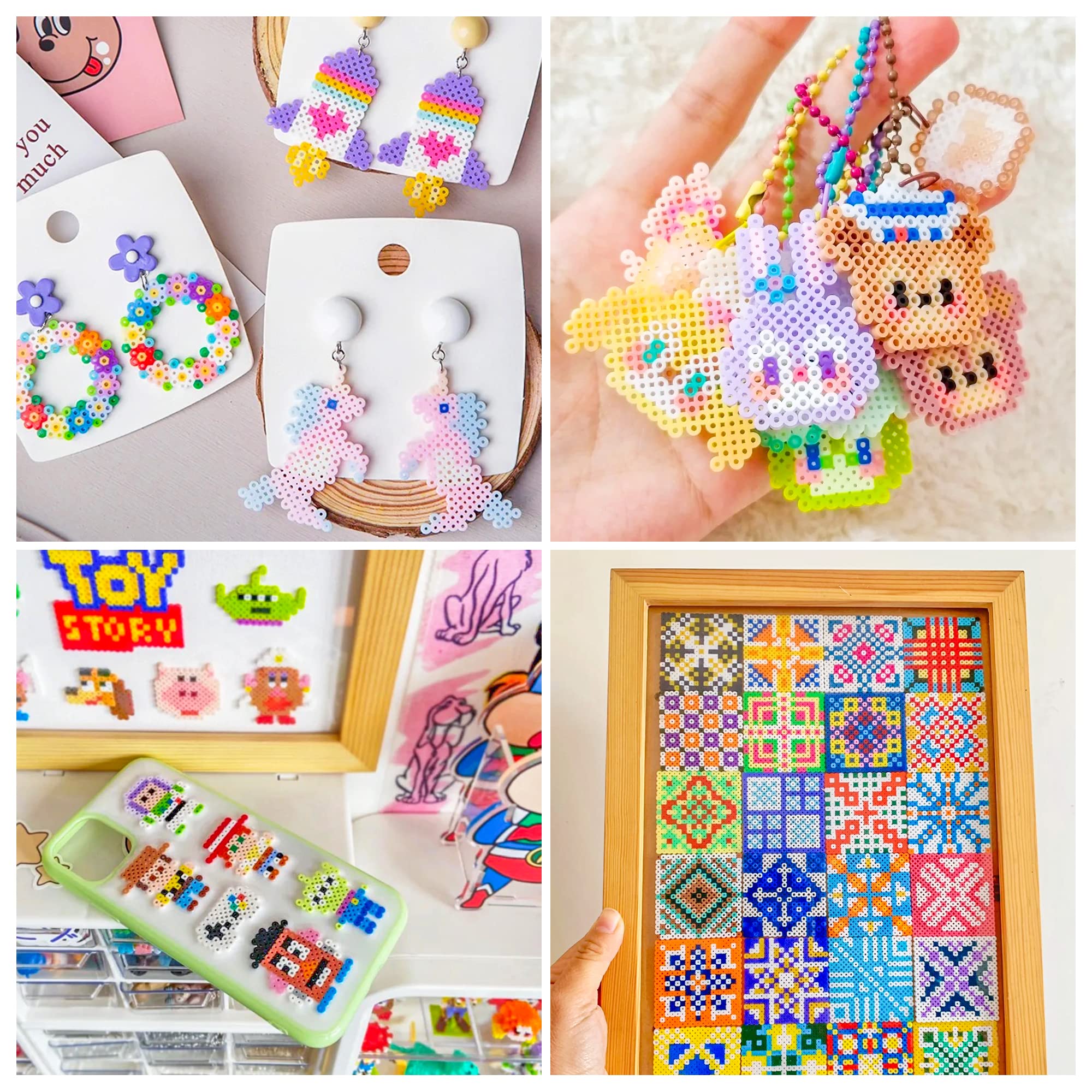 INSCRAFT Bügelperlen Set, 25000 teilige große Bügelperlen 5mm, 26 Farben Bügel perlen xl, Bügel-perlen groß mit 10 Bügelpapier, 127 perlen Vorlagen & 4 Bügelperlen Platten, Steckperlen ab 3 jahre