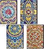 Ctosree Diamond Art Kits for Adults Teens 4 Pcs Diamond Painting Journals Notebooks 5d DIY Creative Journal Gem Dots Art Crafts for Women Men Friends Graduation Birthday Relax Hobby Gift with Tools