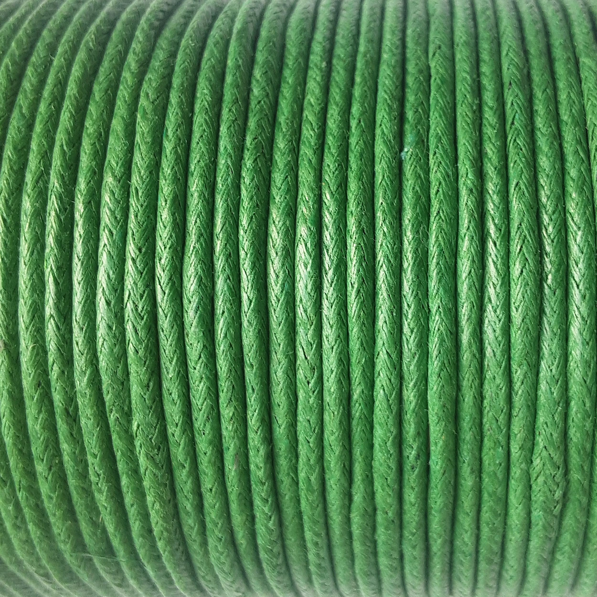 2mm Waxed Cotton Cord 6 meters (Green)