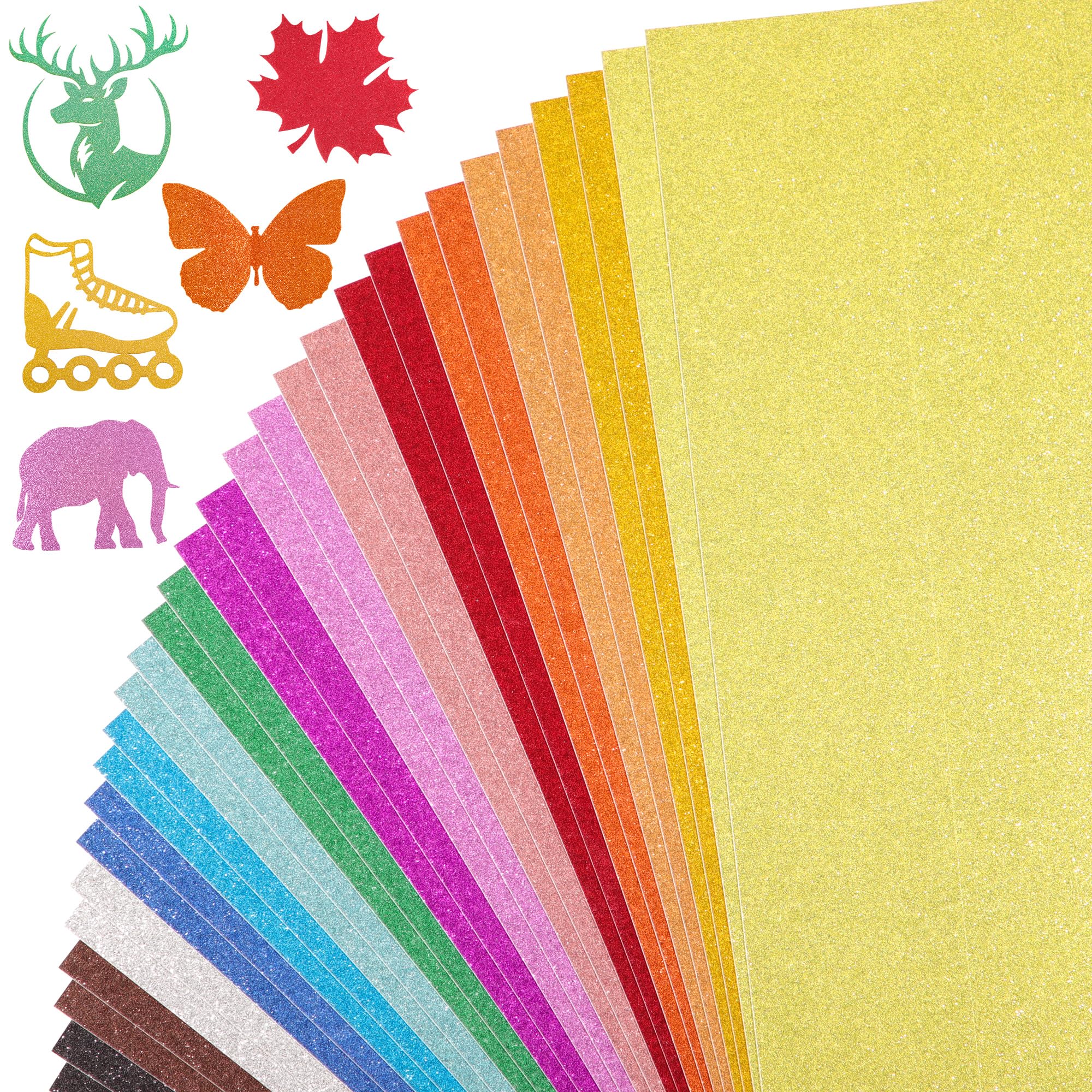 A4 Glitter Cardstock Paper, 30 Sheets 15 Colors 300gsm/110Ib Colored Cardstock Premium Glitter Paper for Crafts, Glitter Card Stock for DIY Projects Card Making Birthday Wedding Decoration UAP17