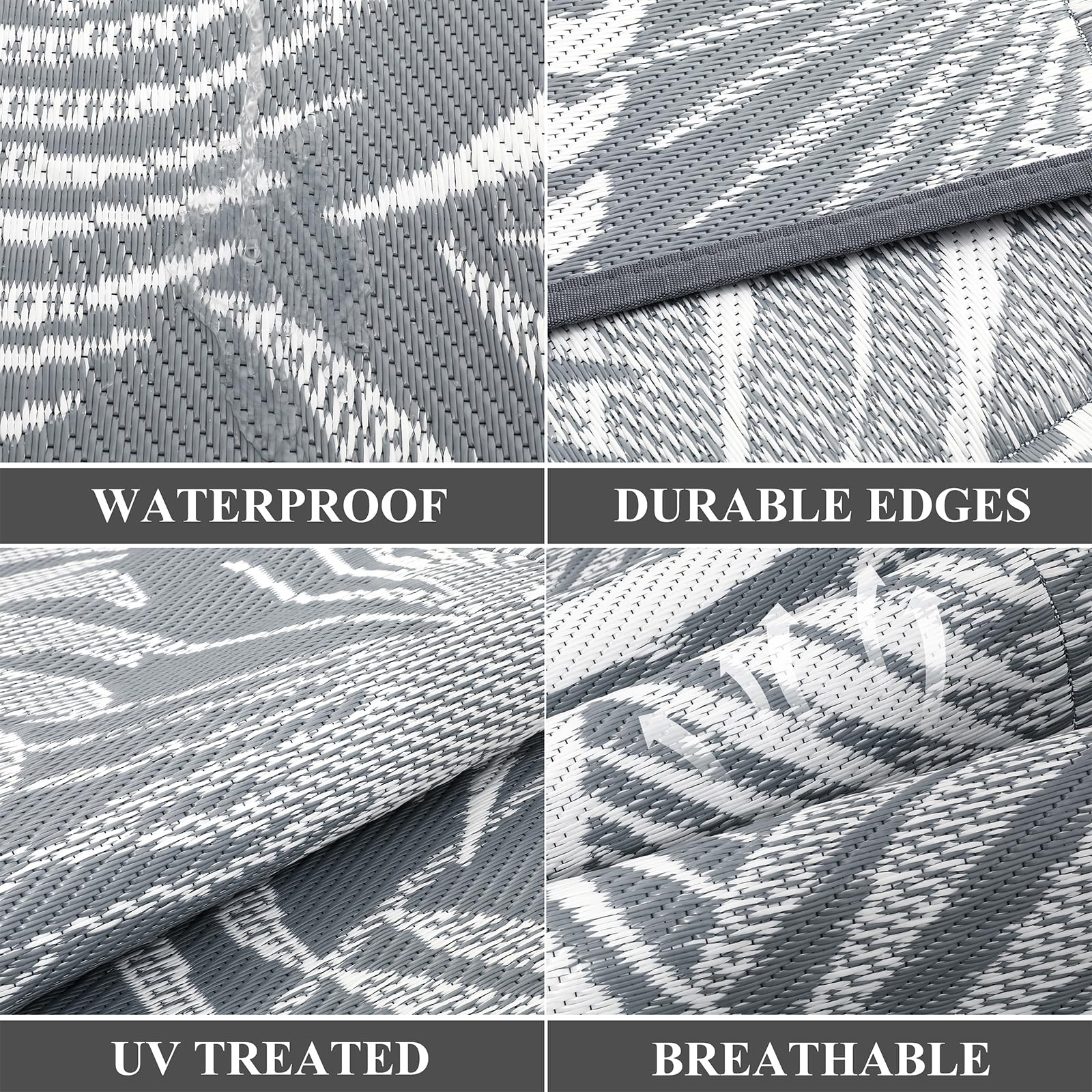 Tapis D'Extérieur Enyhom 150x240 Cm - Paille Plastique Recyclé, Imperméable, UV - Pour Jardin, Camping