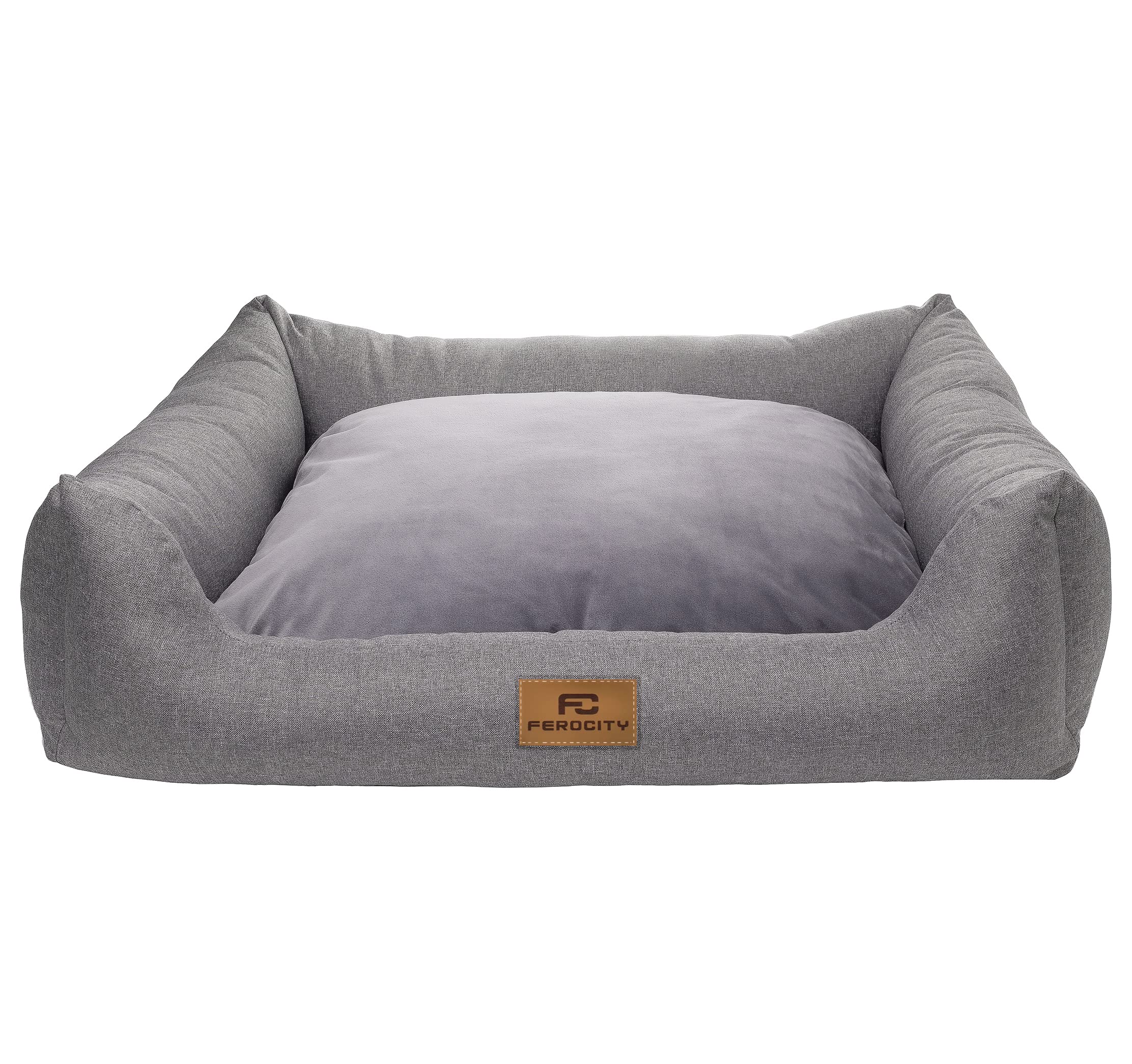 Ferocity Letto per Cani e Gatti Letto per Animali Domestici Materasso Lavabile Cuccia Letto per Cani Reversibile, Lino - Grigio 85x70 [123]