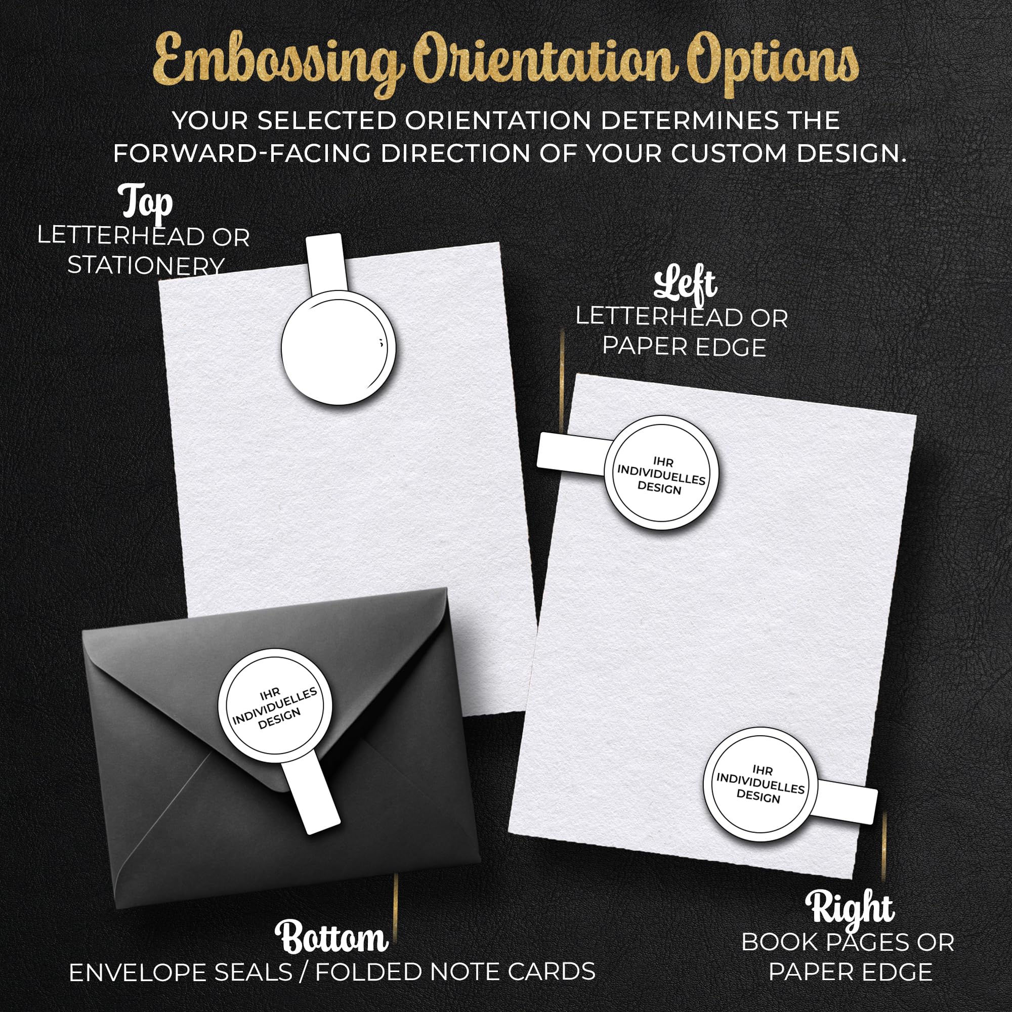 Prägestempel Personalisiert mit eigenem Logo – Prägezange für Papier, Karten und Briefumschläge – Individuelles Embossing-Werkzeug für Unternehmen, Hochzeiten und Geschenke (Mint, Mit eigenem Motiv)