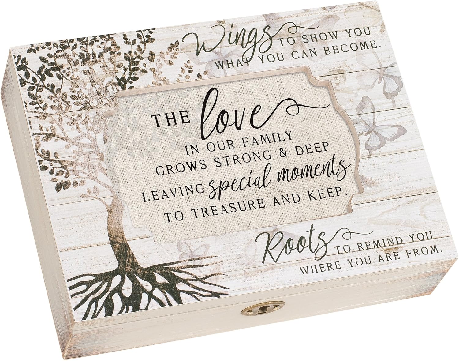 Cottage Garden Love Family Special Moments Deco Whitewash Jewelry Music Box Plays You Light Up My Life