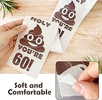 Vista 8 de Regalos de feliz cumpleaños 60, rollo de papel higiénico divertido de 3 capas, papel higiénico impreso Holy Poop You're 60, regalo de bromas