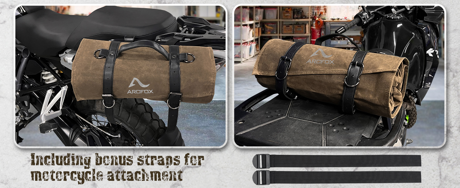 Screwdriver Organizer ARCFOX Vintage Oil Waxed Canvas Roll Up Tool - Main Image