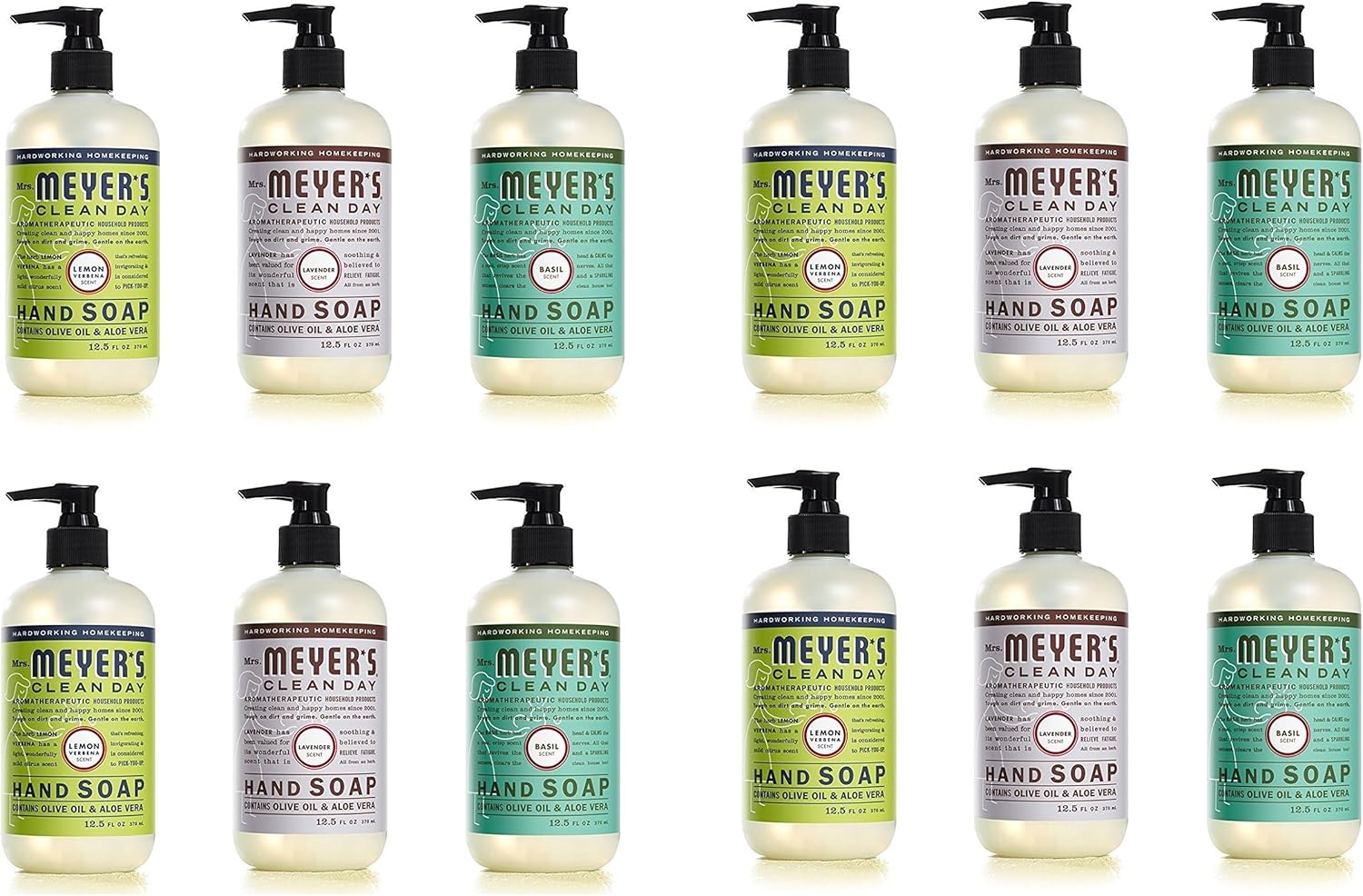 Hand Soap Variety Pack Lemon Verbena, Basil, Lavender, 12.5 Fluid Ounce per bottle