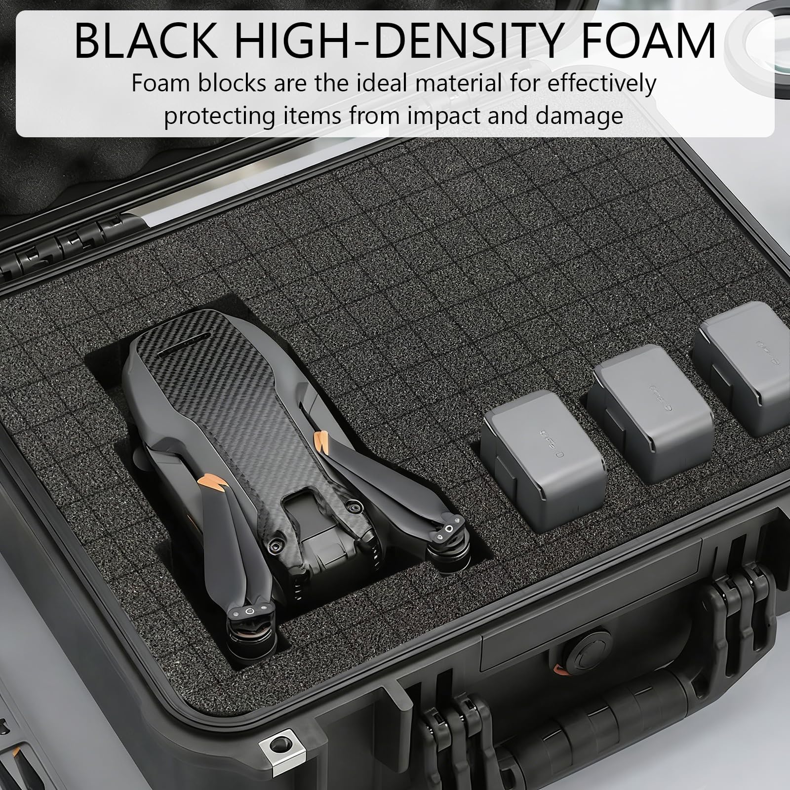 Espuma precortada 40x30x2.5cm Negra para cajas de herramientas y protección