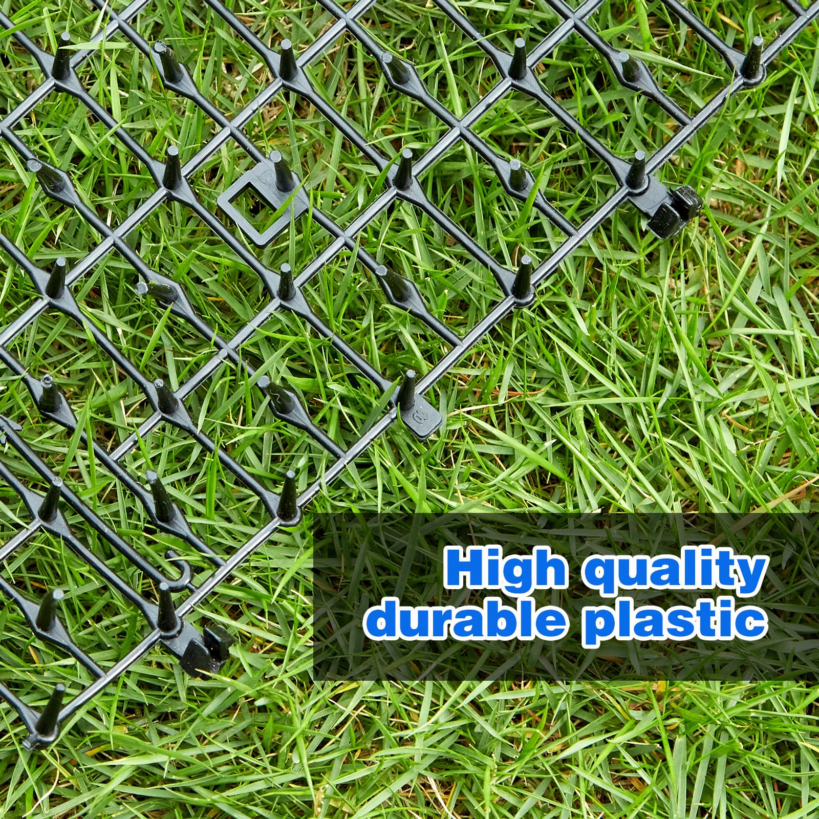 2 Rollos de 200 x 30 cm Estera Anti-Gato con Púas, Rejilla Repelente de Gatos WADEO, con 16 Grapas de Jardín, Estera Anti-Gato con Rejilla de Jardín de Espinas para Jardines Interiores y Exteriores