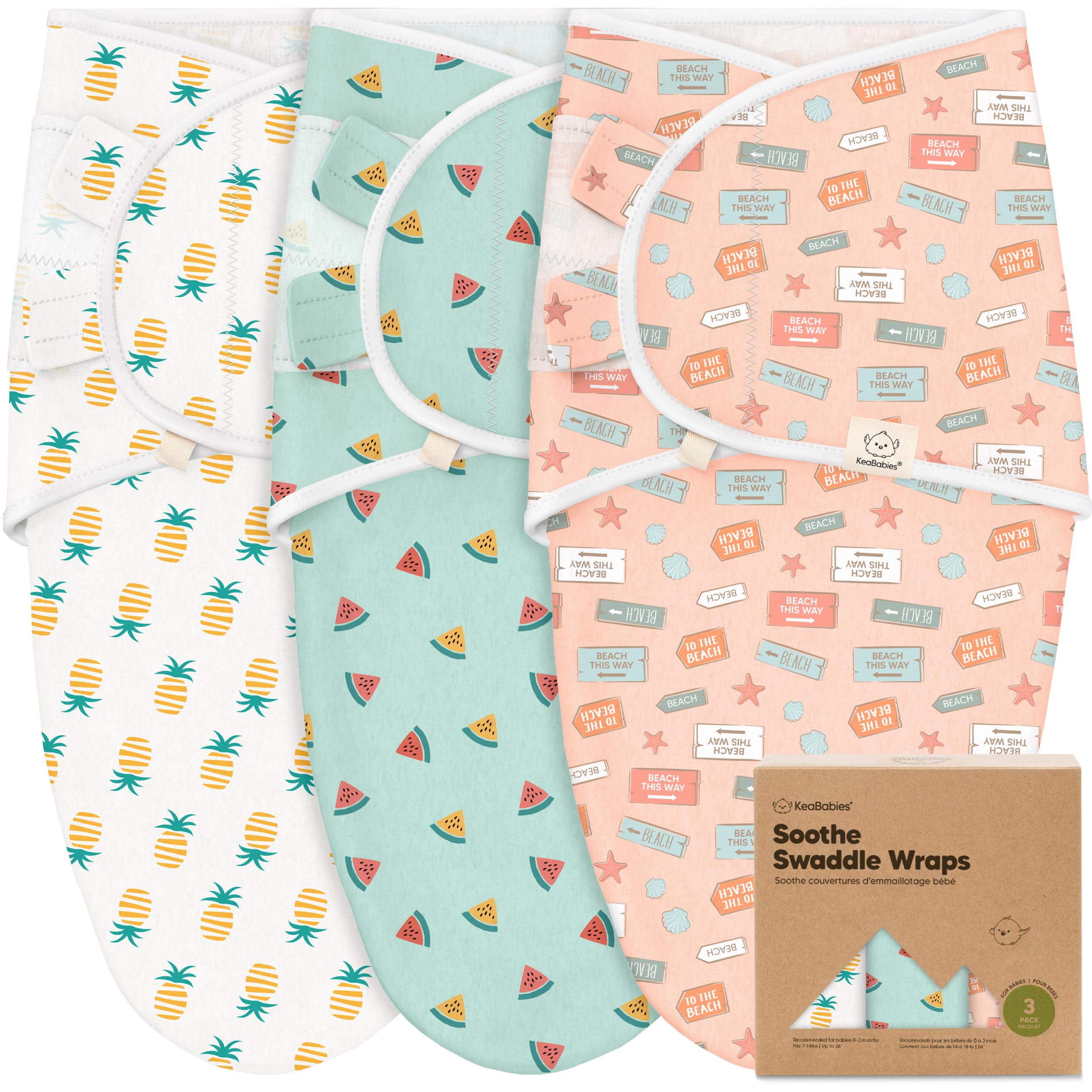 3-Pack Organic Baby Swaddle Sleep Sacks - Swaddles for Newborns, Infant 0-3 Months, Baby Girls, Boys, Soft & Snug Newborn Sleep Sack, Nursery