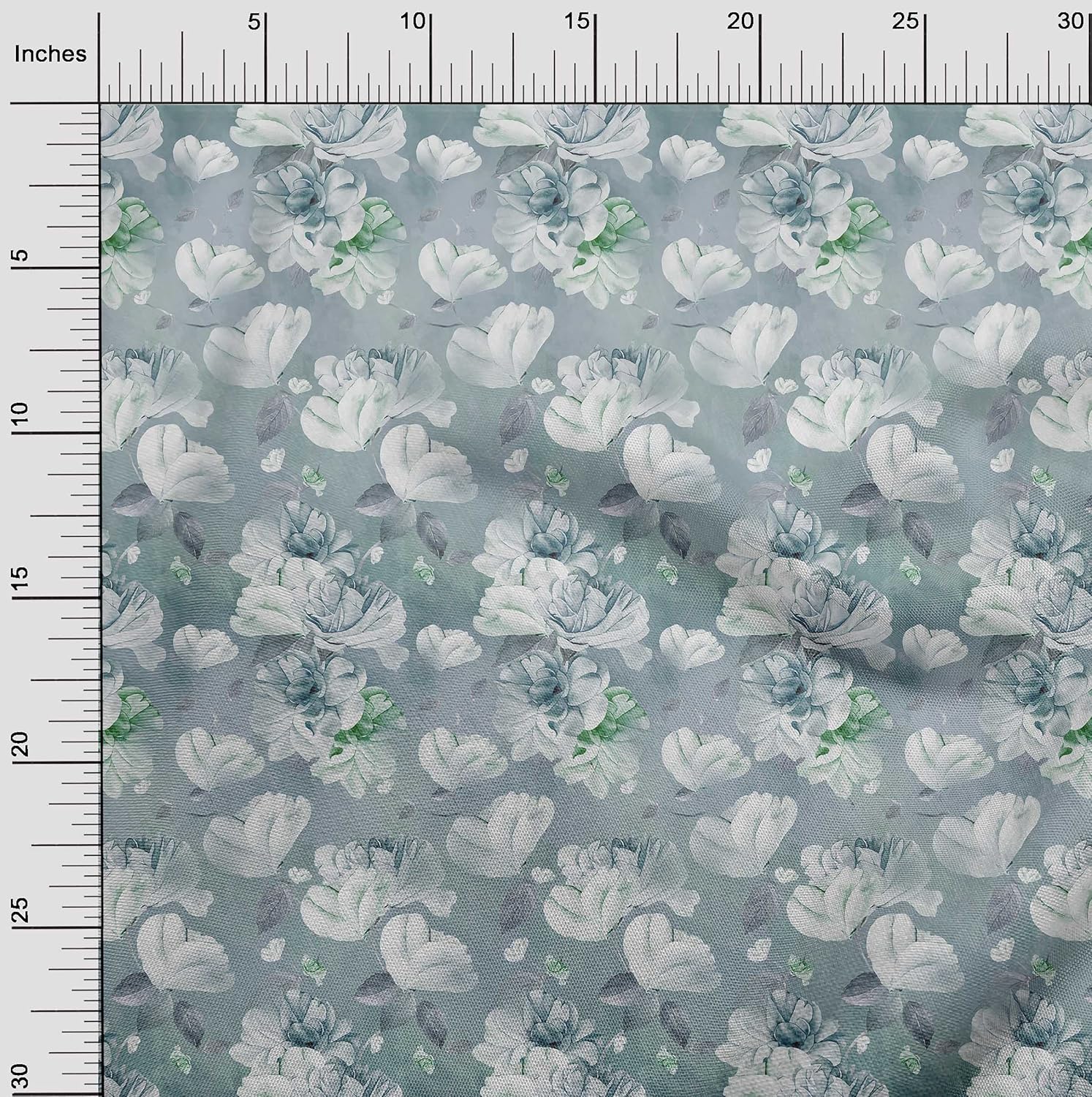 oneOone Cotton Jersey Grayish Blue Fabric Florals DIY Clothing Quilting Fabric Print Fabric by Yard 58 Inch Wide-N38