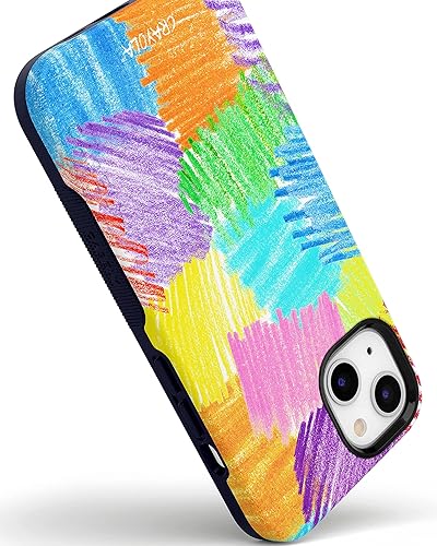 Vista 850 de Casely Funda para iPhone 13 Compatible con MagSafe Color Splash de medianoche Funda retro abstracta Color de medianoche Splash Abstracto