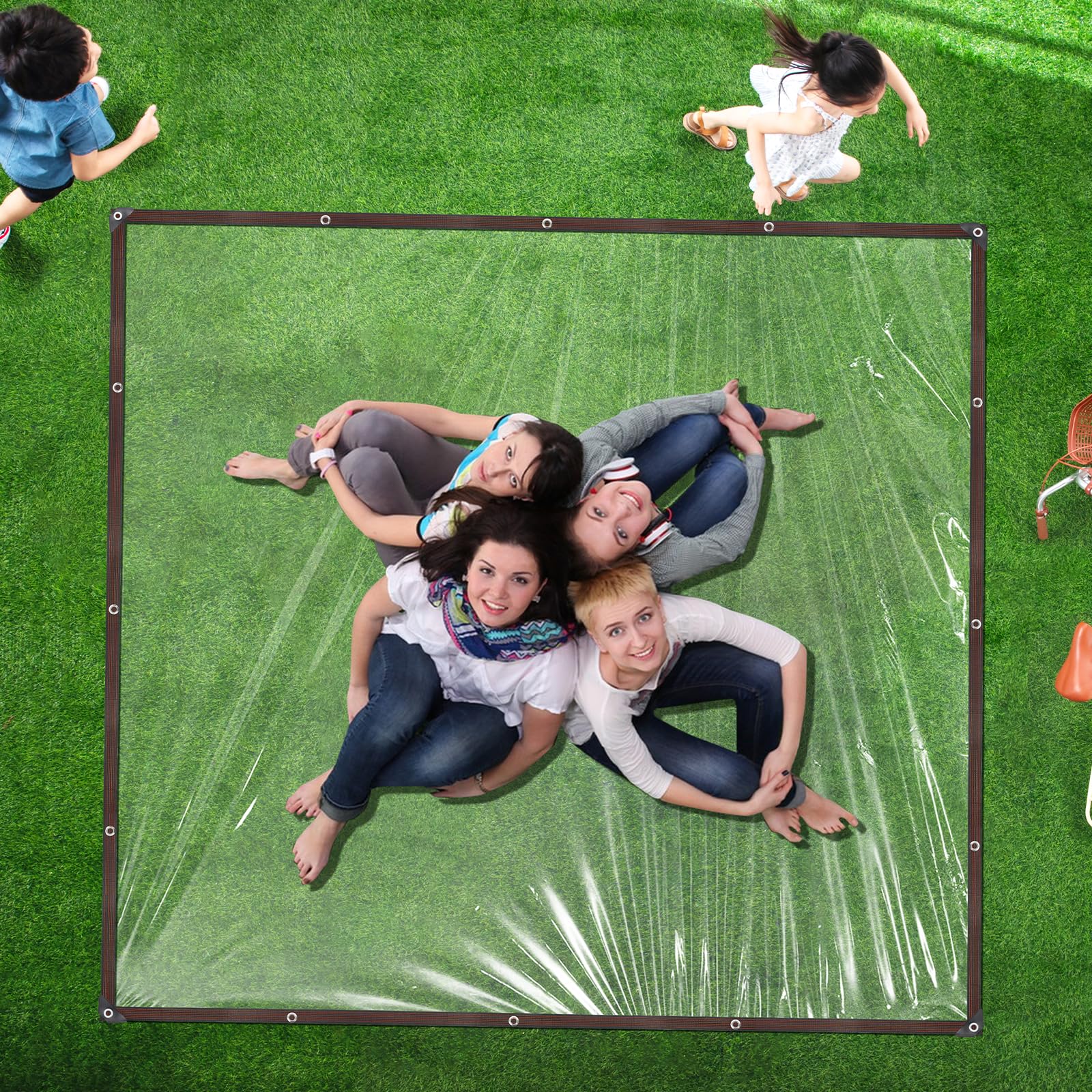 Bache Transparente Exterieur, Bâche Transparente avec Oeillets, Imperméable, Anti-déchirure, pour Meubles de Jardin, pour l'extérieur, Isolation des Plantes, Pergola,Veranda, Terrasse,Greenhouse,2x3m