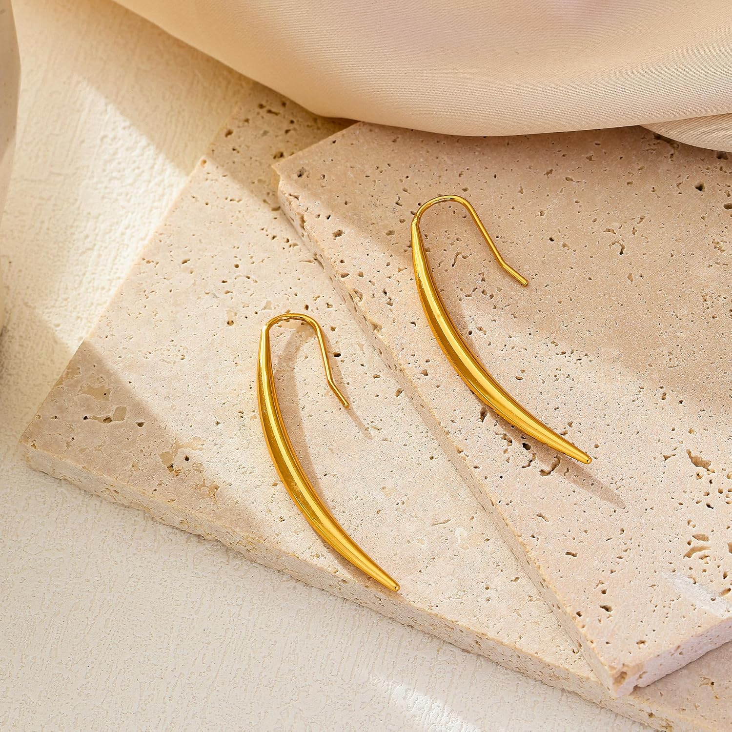 Long Dangle Drop Earrings 14K Gold/White Gold Plated Dangling Earrings for Women Simple Chic Statement Earrings - Image 2