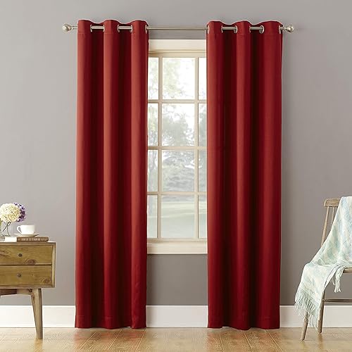 Sun Zero - 53399 Becca Energy Efficient Grommet Curtain Panel, 40" x 84", Brick