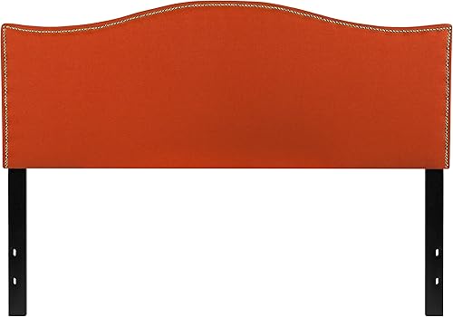 Miniatura 13 de Flash Furniture Bedford - Cabecero de cama doble tapizado con ribete de uñas en tela beige Blanco,Negro -,Marrón